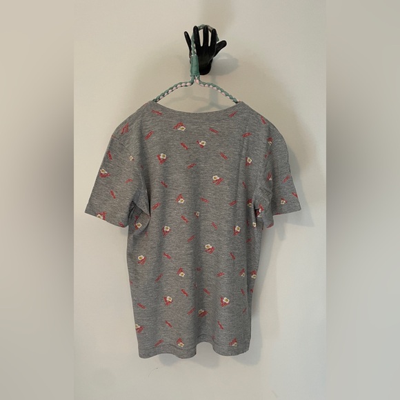 S/M 7/8 Amnesia Bacon n’ Eggs grey kids tshirt w/ breast pocket. Boys Girls - Picture 4 of 6